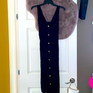 Black Button-Down Sleeveless Dress